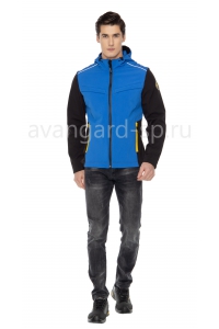 Куртка "Тайм" софтшелл с капюшоном. (черн.-вас.)(М)