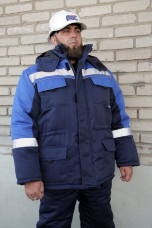 Костюм "Кристалл Плюс" тк. Смес. утепл. с п/к, цв.т.синий/васильковый, арт.ТнЗМим (М)