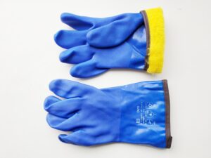 Перчатки рыбацкие утепленные с шероховатой поверхностью(ПВХ синие BLW-30)