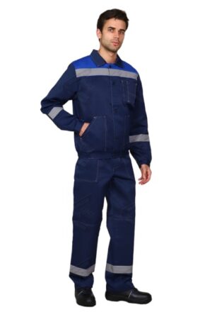 Костюм "Легион+" (куртка+п/к) тк.грета цв. т.синий/василек (М)