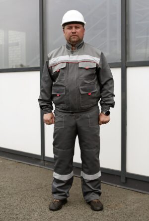 Костюм "Кристалл" с п/к, цв т.серый/св.серый(М)