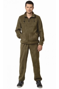 Костюм флисовый: джемпер, брюки оливковый (М)