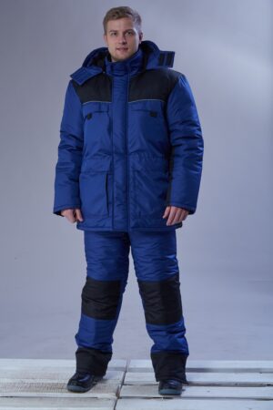 Костюм "Урал-Комфорт" утеп. (куртка, п/к, жилет) (т.синий/черн) ТнЗМим-2 (КОС 191.0.1) (М)