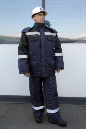 Костюм "Кристалл" тк. Оксфорд утепленный с п/к, цв. т.синий/черный, арт ТнЗМим (М)