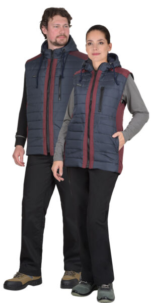 Жилет "СИРИУС-Урбан" сине-серый с бордовым (М)