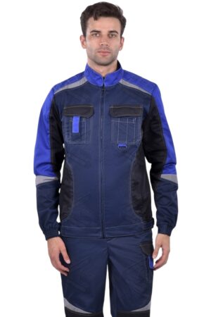 Костюм "Фаворит-Мега" мужской, кур./пк, цв.синий+василек+чёрный, арт.ЗМим-1 (М)