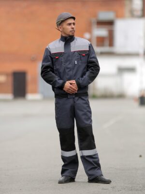 Костюм "Флинт" с п/к цв.т.серый/черный/св.серый (М)