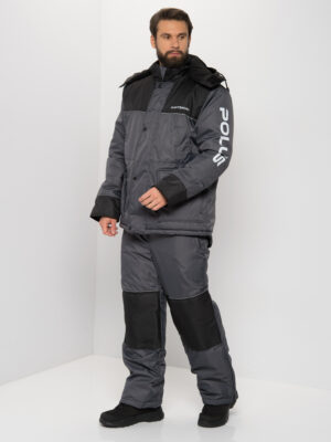 Костюм "Полюс" зимний, цв.серый/черный, тк.Cell (HM) (М)