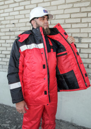 Костюм "Крон ДВ" утепленный с п/к, цв.красный/черный, арт.ТнЗМим (М)