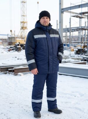 Костюм "Крон ДВ" утепленный с п/к, цв. т.синий/черный, арт ТнЗМим (М)