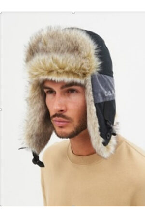 Шапка-ушанка "Канада" зимняя, тк.Finlandia, цв.Серый/Черный (HM) (М)