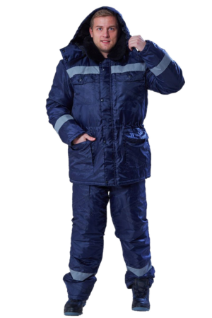 Костюм "Мастер Д" утепл. муж. мех.вор (куртка, п/к) тк. Оксфорд, цв. синий (КОС 123.1.1/123д) (М)