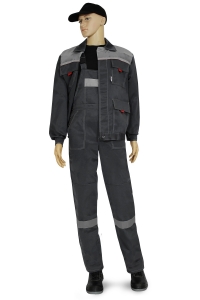 Костюм "Нова" (куртка+п/к), цв.т. серый+св. сер.(М)