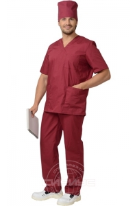 Костюм хирурга  универсальный (бордовый) (М)