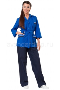 Костюм "Лира" женский  (цв.василек+т.синий) (М)
