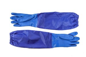 Перчатки рыбацкие ПВХ, синие с шерох. поверх-тью, с синим нарукавником OSPN-60BL HABITAT