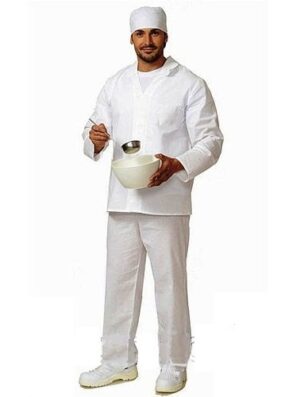 Костюм повара мужской: куртка, брюки белый (тк.бязь) (М)